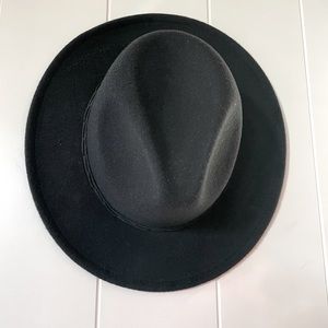 Black Trendy Wide brim felt Fedora western Hat
